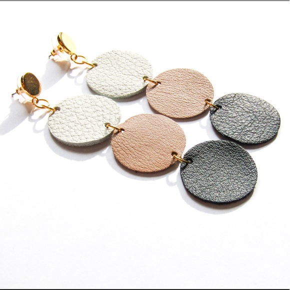 NEW🌟 Genuine leather earrings - Picture 2 of 4